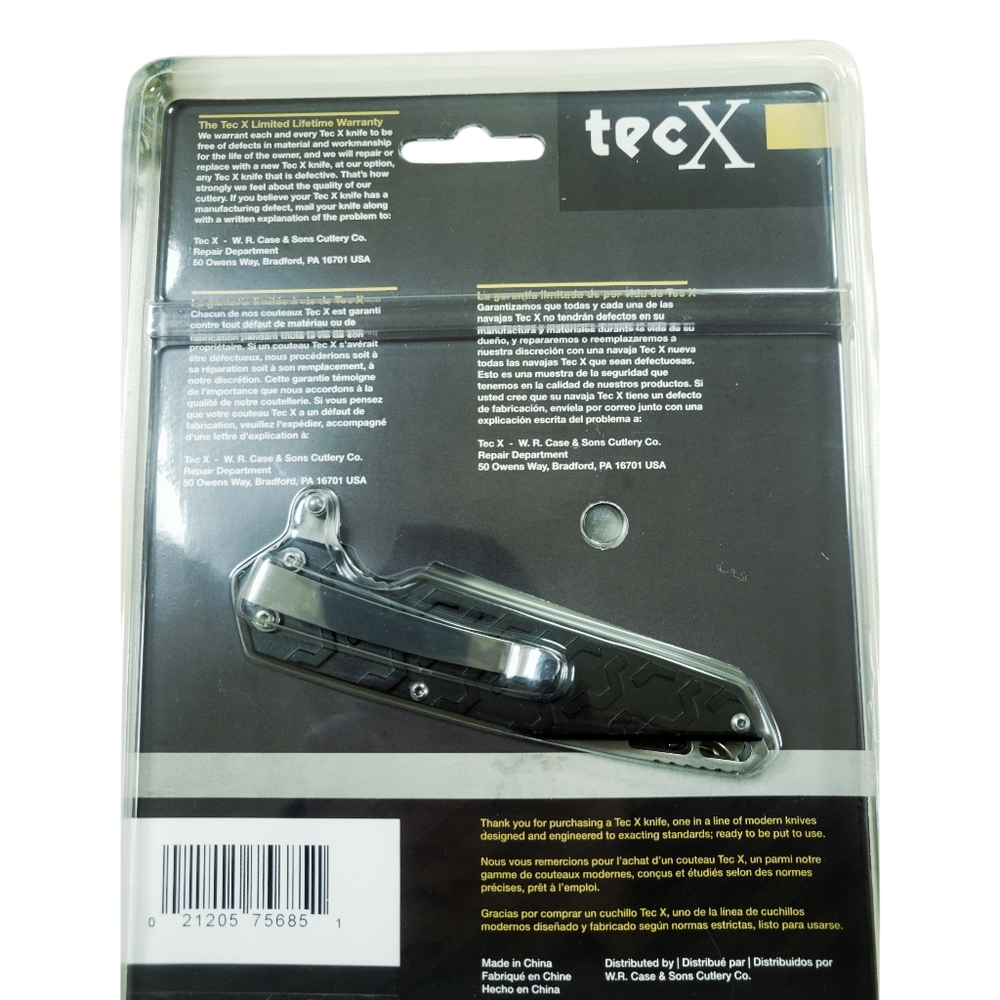Case Cutlery // Linerlock TecX TS-1 // Black Aluminum (3.50" Satin) - Picture 4 of 4